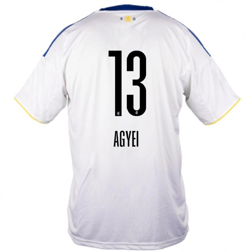 Danxen Pánské Chelsea Agyei #13 Bílá Modrá Žlutá Daleko Hráčské Dresy 2025/26 Dres