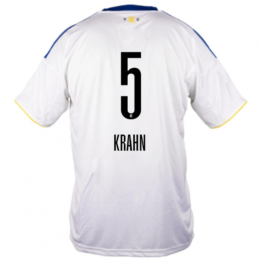 Danxen Pánské Elijah Krahn #5 Bílá Modrá Žlutá Daleko Hráčské Dresy 2025/26 Dres