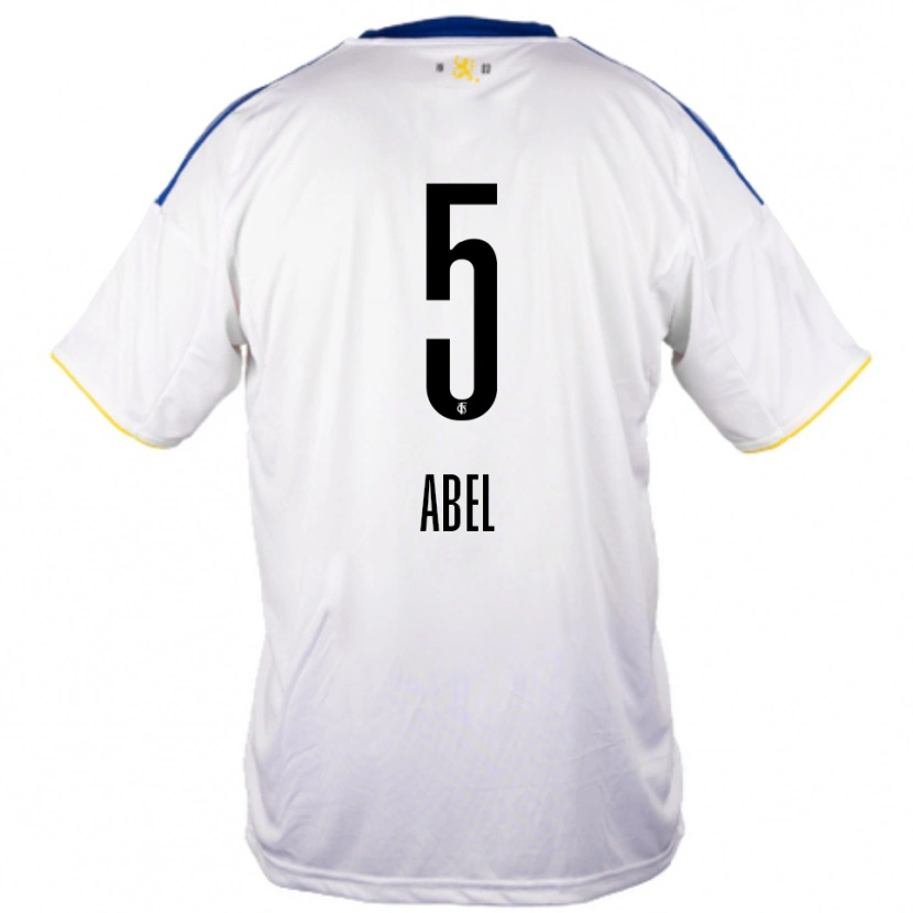 Danxen Pánské Andris Abel #5 Bílá Modrá Žlutá Daleko Hráčské Dresy 2025/26 Dres