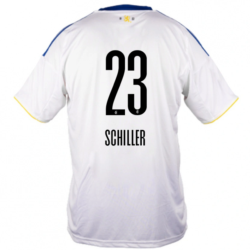 Danxen Pánské Niklas Schiller #23 Bílá Modrá Žlutá Daleko Hráčské Dresy 2025/26 Dres