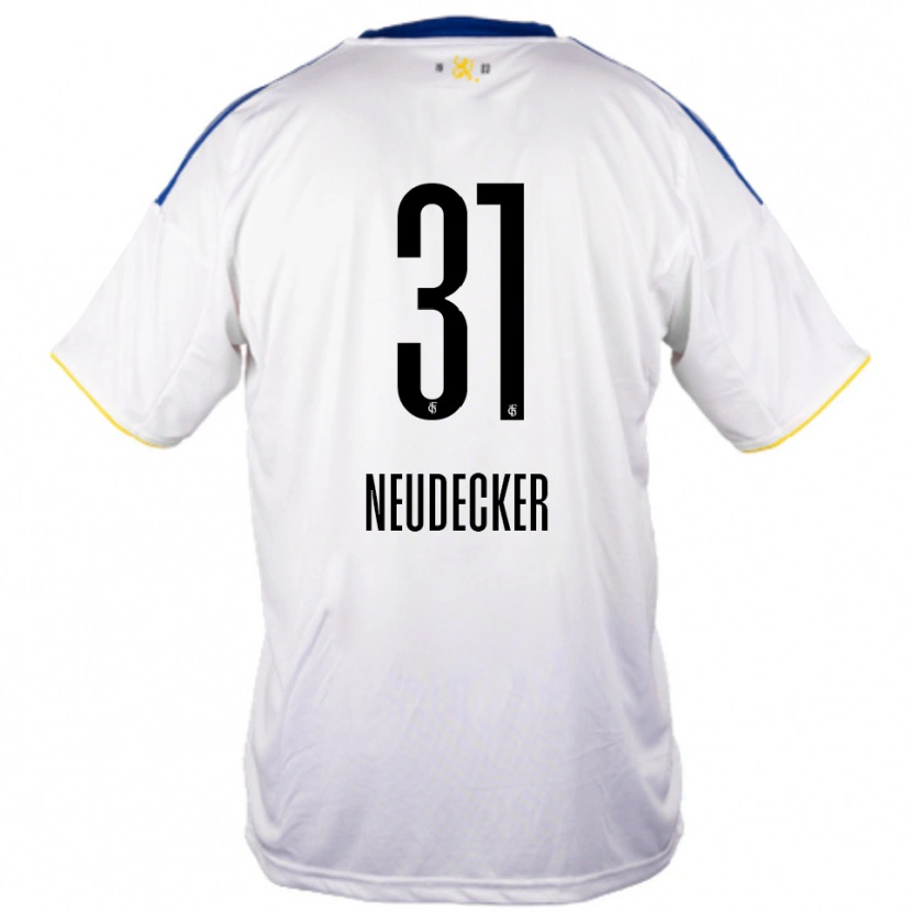 Danxen Pánské Richard Neudecker #31 Bílá Modrá Žlutá Daleko Hráčské Dresy 2025/26 Dres