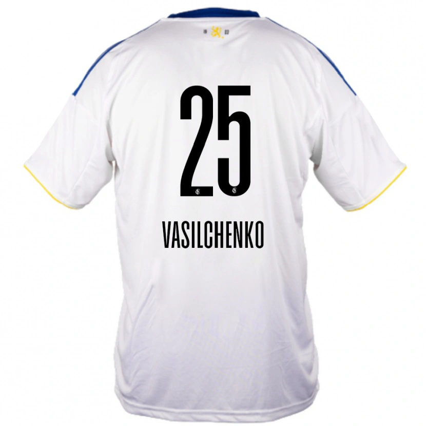 Danxen Pánské Leonard Vasilchenko #25 Bílá Modrá Žlutá Daleko Hráčské Dresy 2025/26 Dres