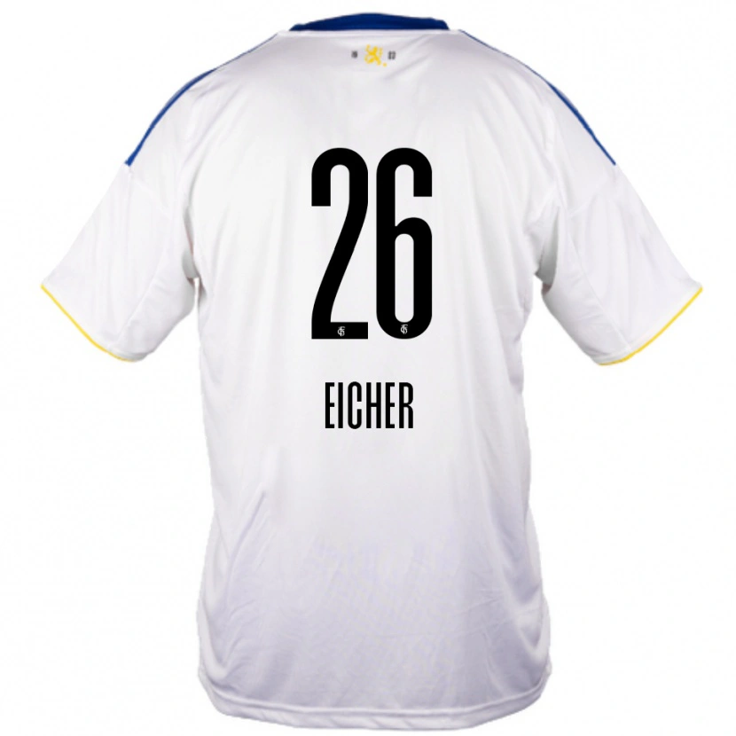 Danxen Pánské Laura Eicher #26 Bílá Modrá Žlutá Daleko Hráčské Dresy 2025/26 Dres