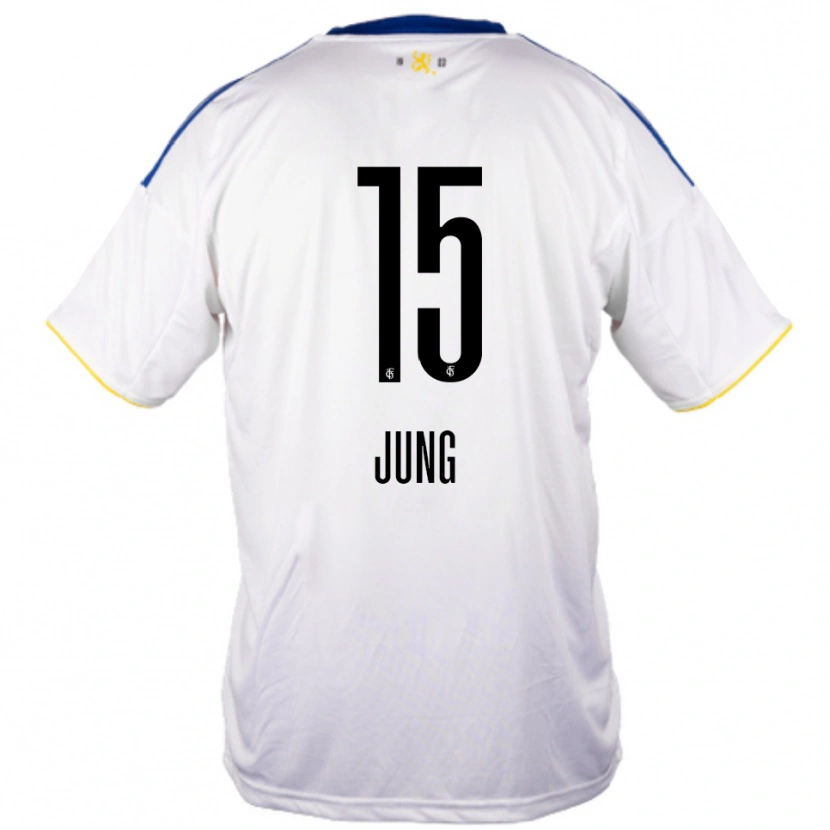 Danxen Pánské Elias Jung #15 Bílá Modrá Žlutá Daleko Hráčské Dresy 2025/26 Dres