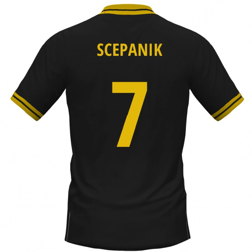 Danxen Pánské Lukas Scepanik #7 Černá Žlutá Daleko Hráčské Dresy 2025/26 Dres