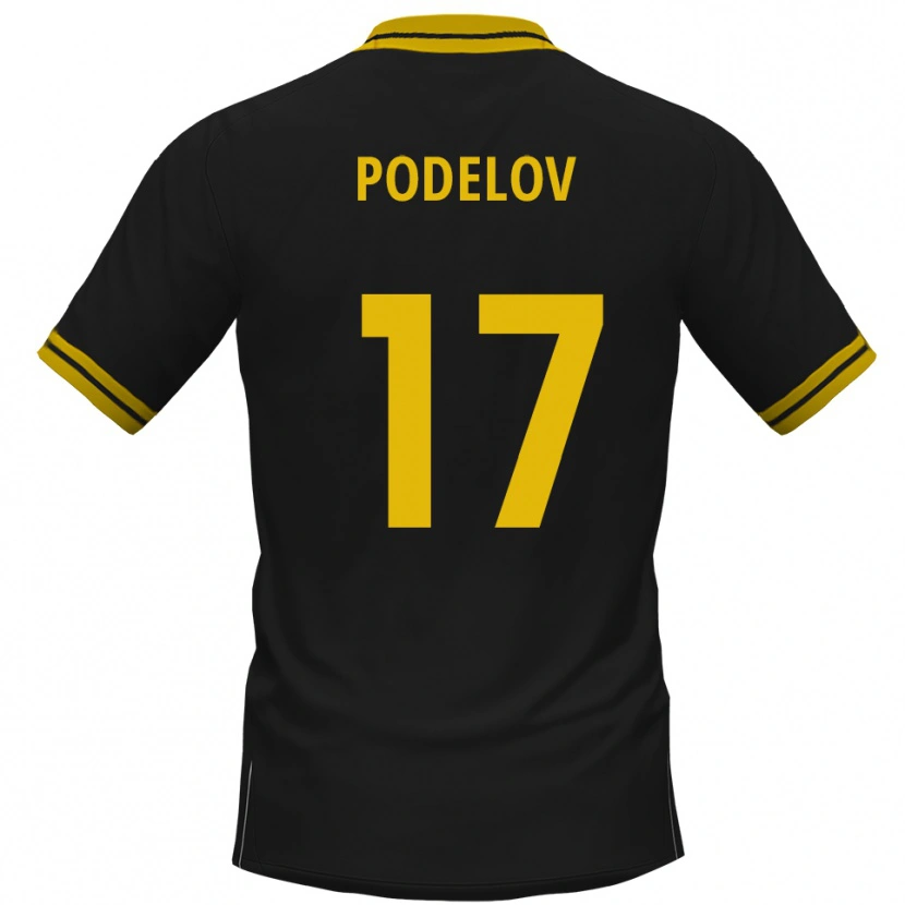 Danxen Pánské David Podelov #17 Černá Žlutá Daleko Hráčské Dresy 2025/26 Dres