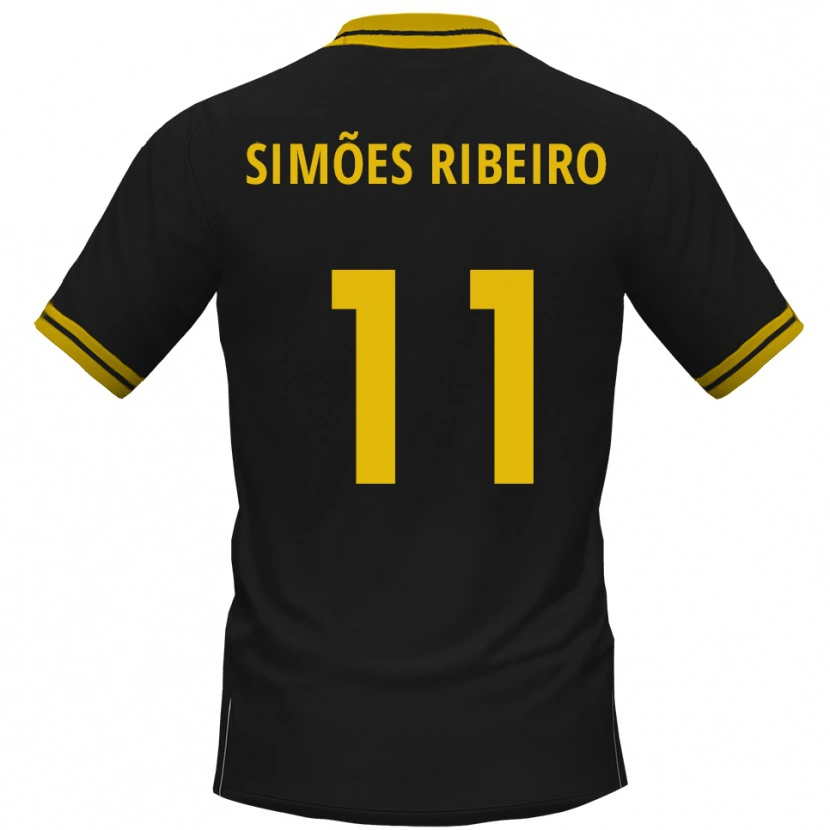 Danxen Pánské Dominik Simões Ribeiro #11 Černá Žlutá Daleko Hráčské Dresy 2025/26 Dres