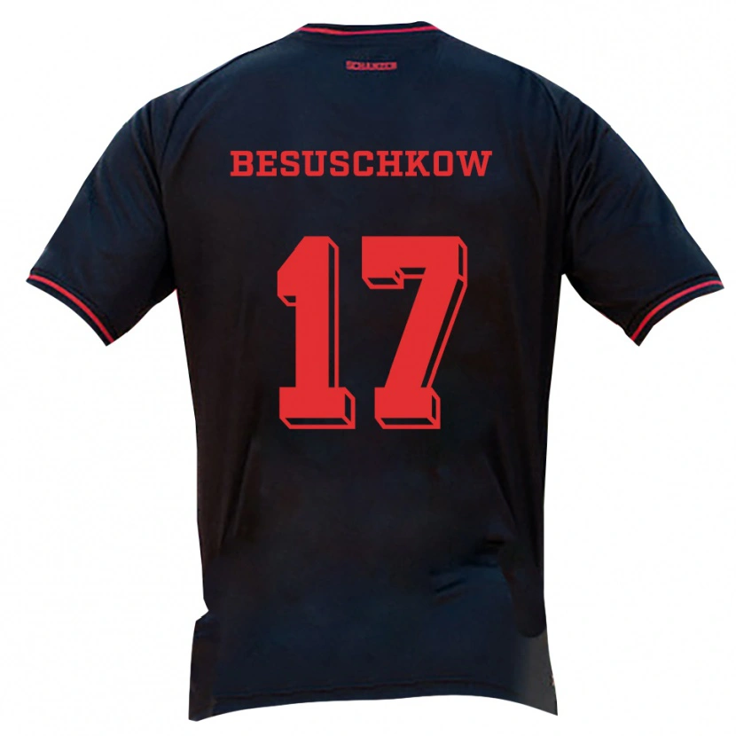 Danxen Pánské Max Besuschkow #17 Černá Červená Bílá Daleko Hráčské Dresy 2025/26 Dres