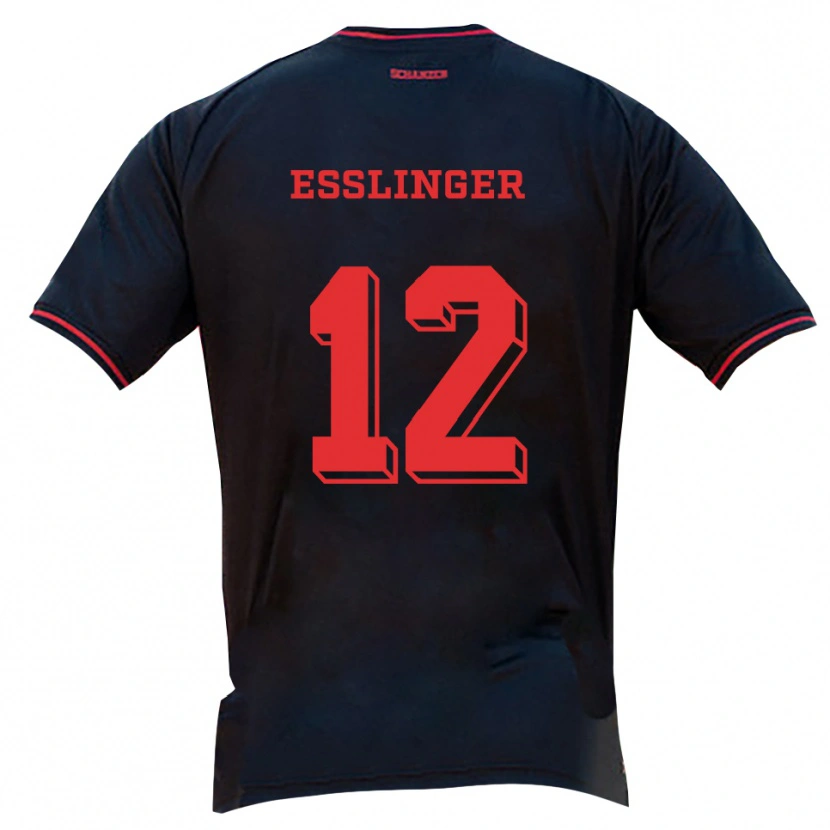 Danxen Pánské Rafael Eßlinger #12 Černá Červená Bílá Daleko Hráčské Dresy 2025/26 Dres