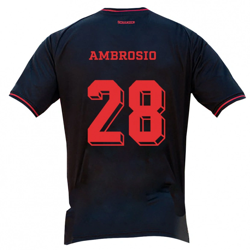 Danxen Pánské Gedeon Ambrosio #28 Černá Červená Bílá Daleko Hráčské Dresy 2025/26 Dres