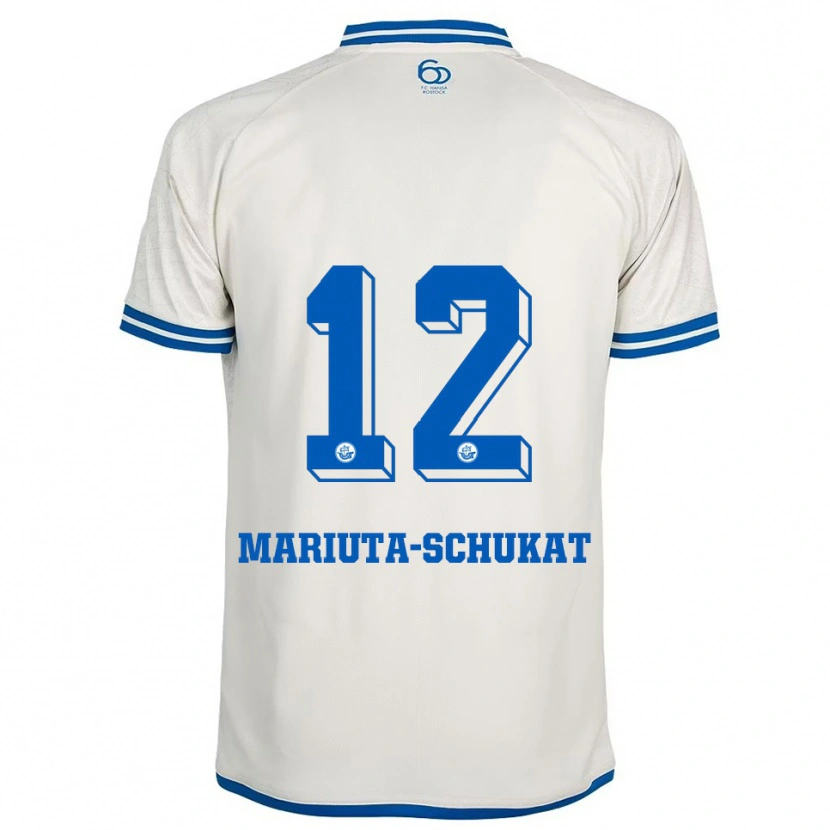 Danxen Pánské Lara Mariuta-Schukat #12 Bílá Modrá Daleko Hráčské Dresy 2025/26 Dres