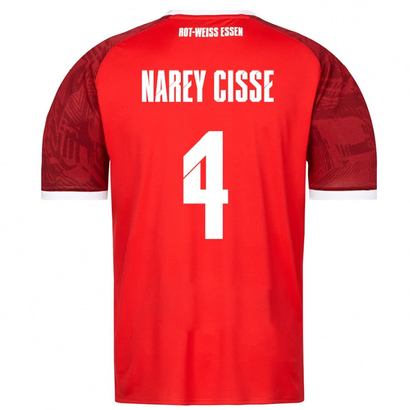 Danxen Pánské Ibrahim Narey Cisse #4 Červená Vínová Bílá Daleko Hráčské Dresy 2025/26 Dres
