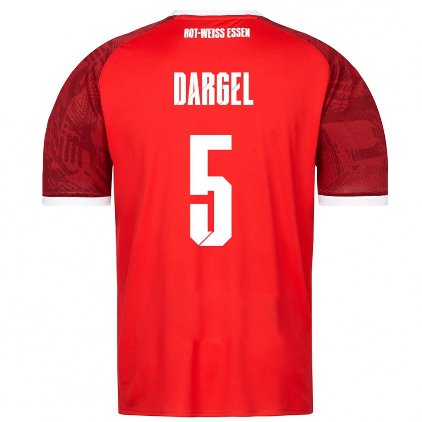 Danxen Pánské Timo Dargel #5 Červená Vínová Bílá Daleko Hráčské Dresy 2025/26 Dres