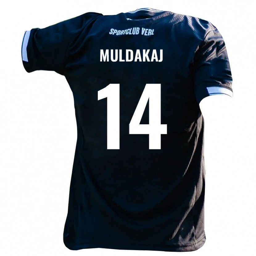 Danxen Pánské Ardit Muldakaj #14 Černá Bílá Daleko Hráčské Dresy 2025/26 Dres