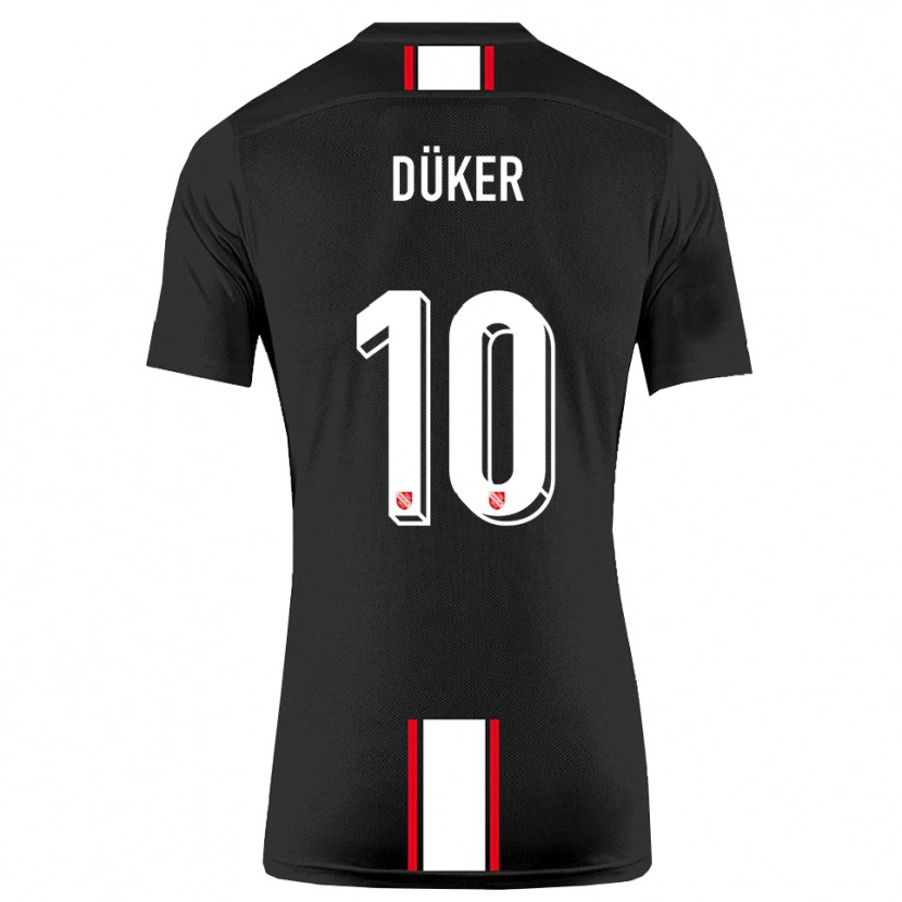 Danxen Pánské Julius Düker #10 Černá Bílá Daleko Hráčské Dresy 2025/26 Dres
