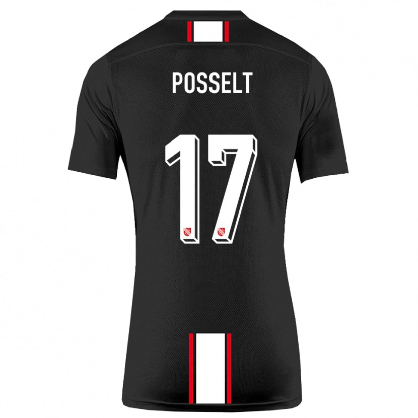 Danxen Pánské John Posselt #17 Černá Bílá Daleko Hráčské Dresy 2025/26 Dres