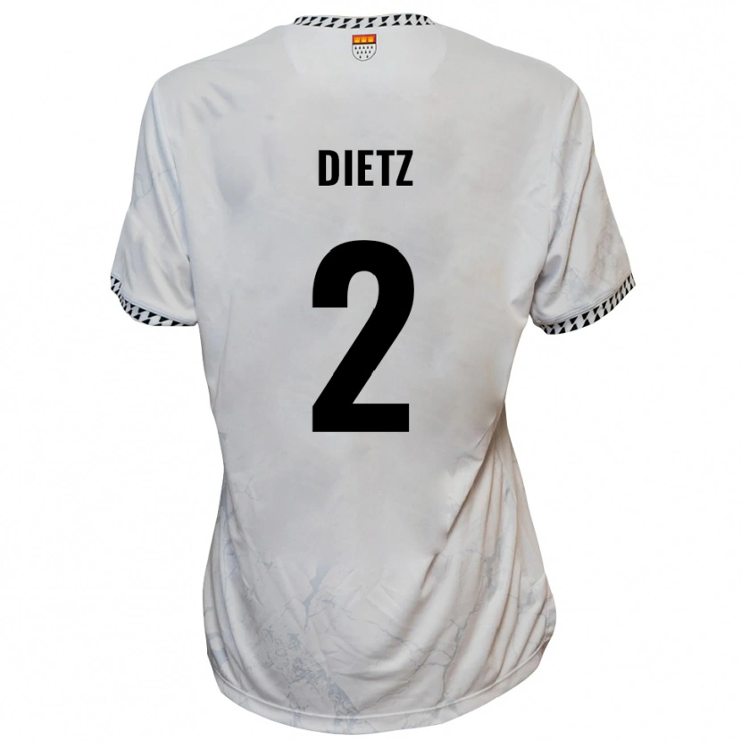 Danxen Pánské Lars Dietz #2 Bílá Černá Daleko Hráčské Dresy 2025/26 Dres