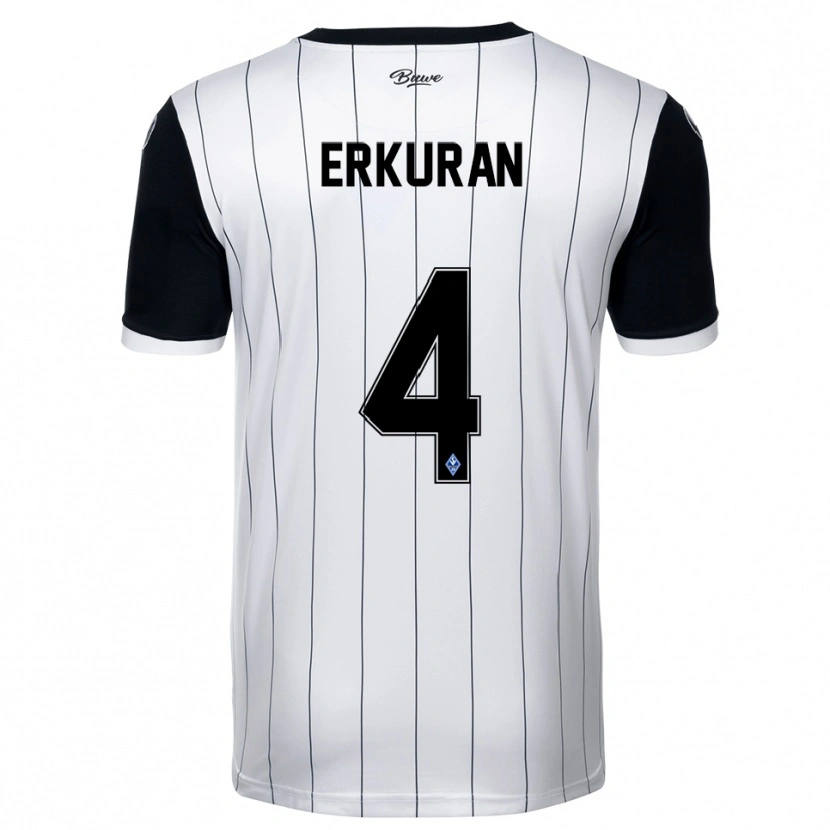 Danxen Pánské Emirhan Erkuran #4 Bílá Černá Daleko Hráčské Dresy 2025/26 Dres