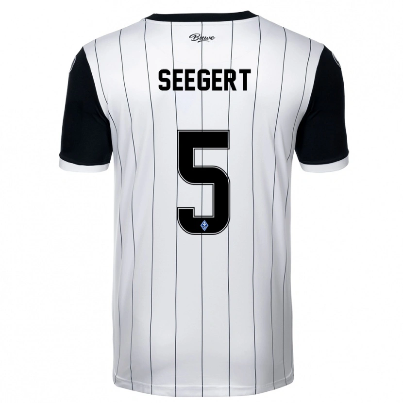 Danxen Pánské Marcel Seegert #5 Bílá Černá Daleko Hráčské Dresy 2025/26 Dres