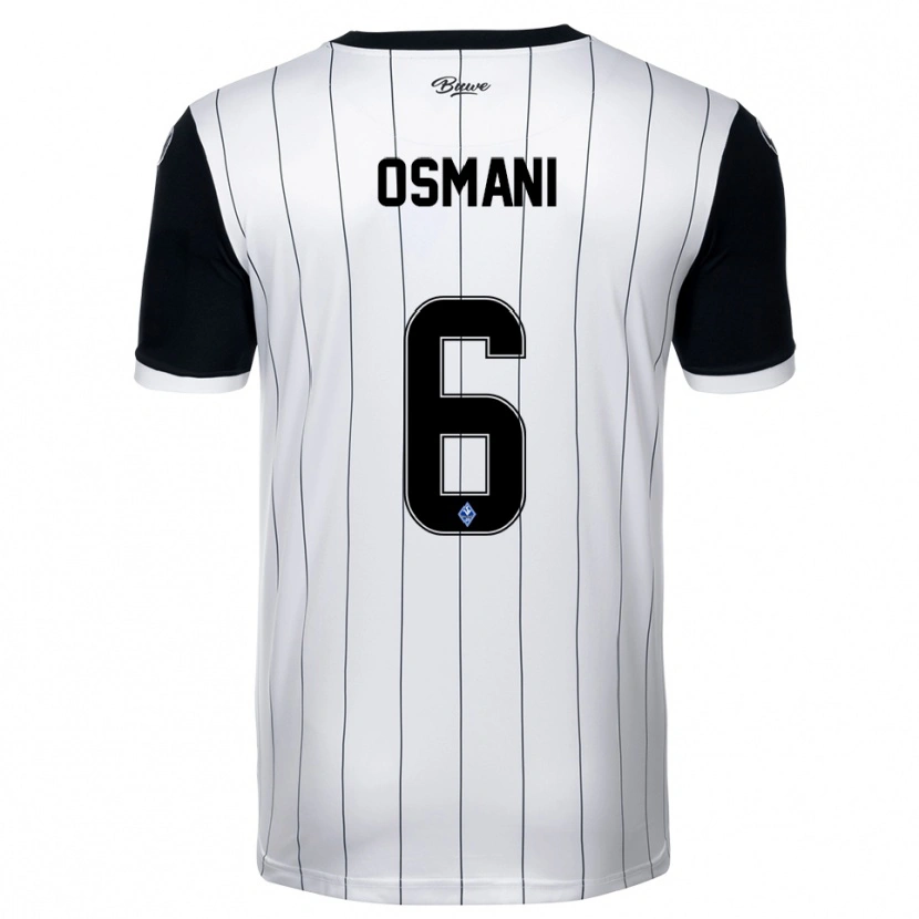 Danxen Pánské Samir Osmani #6 Bílá Černá Daleko Hráčské Dresy 2025/26 Dres