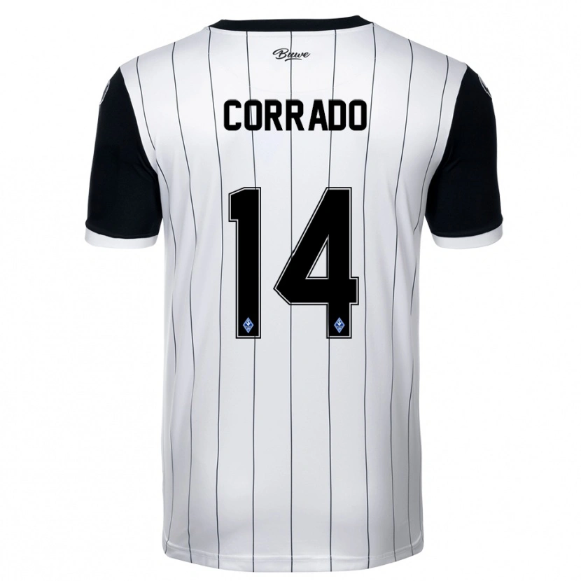 Danxen Pánské Tiziano Corrado #14 Bílá Černá Daleko Hráčské Dresy 2025/26 Dres