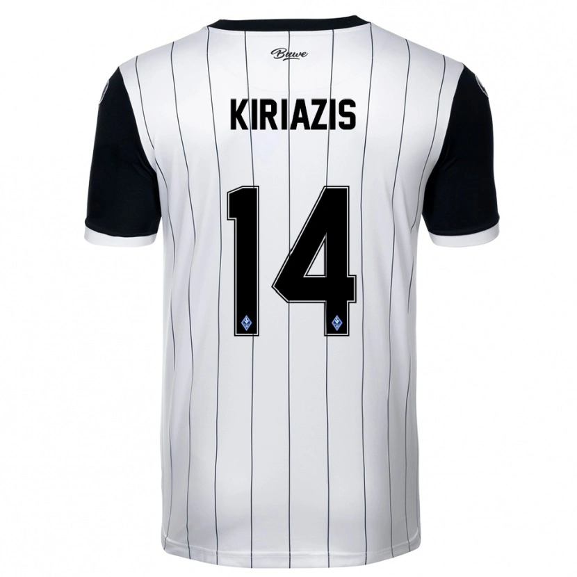 Danxen Pánské Pavlos Kiriazis #14 Bílá Černá Daleko Hráčské Dresy 2025/26 Dres
