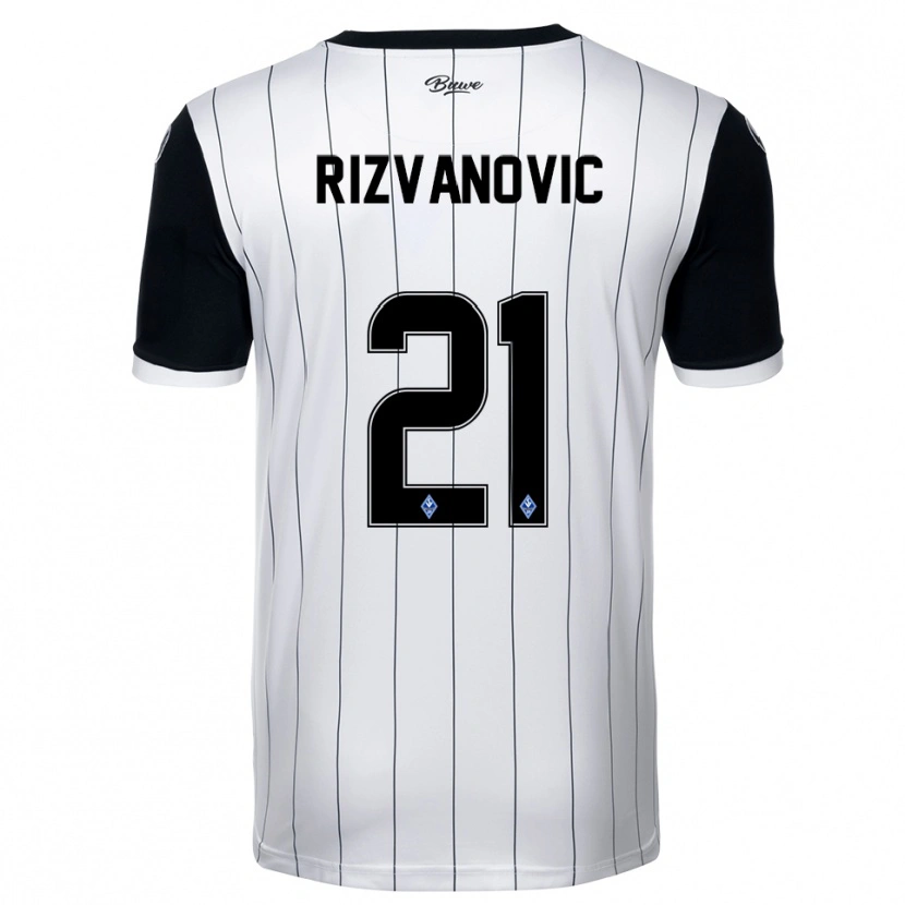 Danxen Pánské Adnan Rizvanovic #21 Bílá Černá Daleko Hráčské Dresy 2025/26 Dres