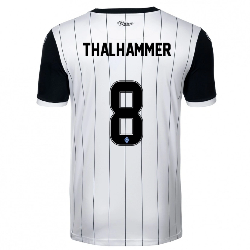 Danxen Pánské Maximilian Thalhammer #8 Bílá Černá Daleko Hráčské Dresy 2025/26 Dres