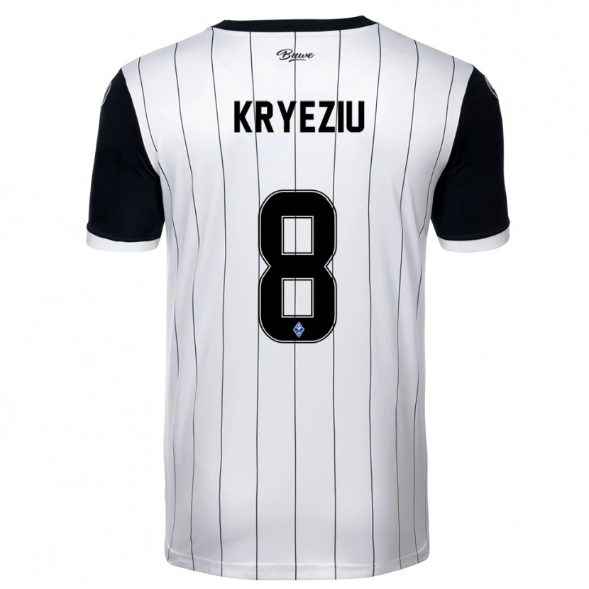 Danxen Pánské Denis Kryeziu #8 Bílá Černá Daleko Hráčské Dresy 2025/26 Dres