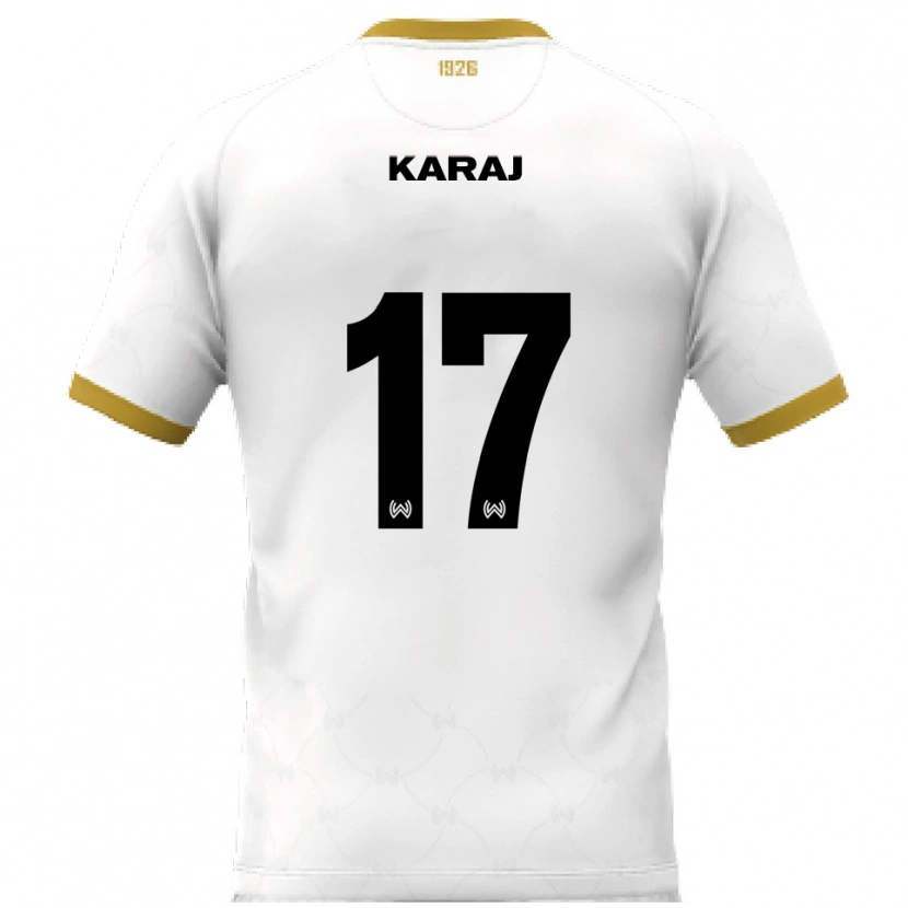 Danxen Pánské Eraldo Karaj #17 Bílá Zlatá Daleko Hráčské Dresy 2025/26 Dres
