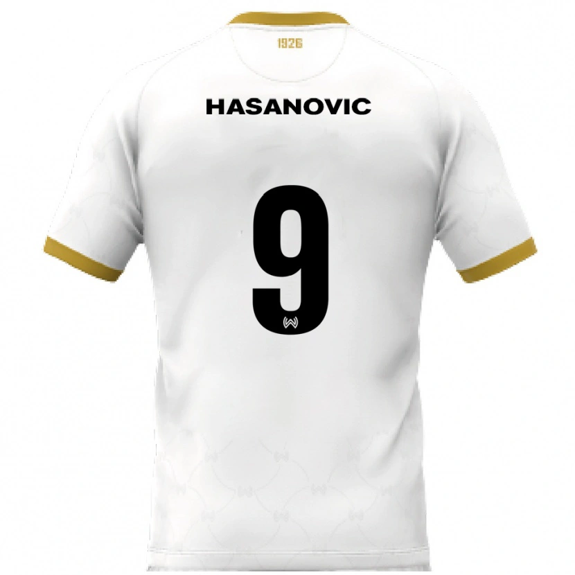 Danxen Pánské Karim Hasanovic #9 Bílá Zlatá Daleko Hráčské Dresy 2025/26 Dres