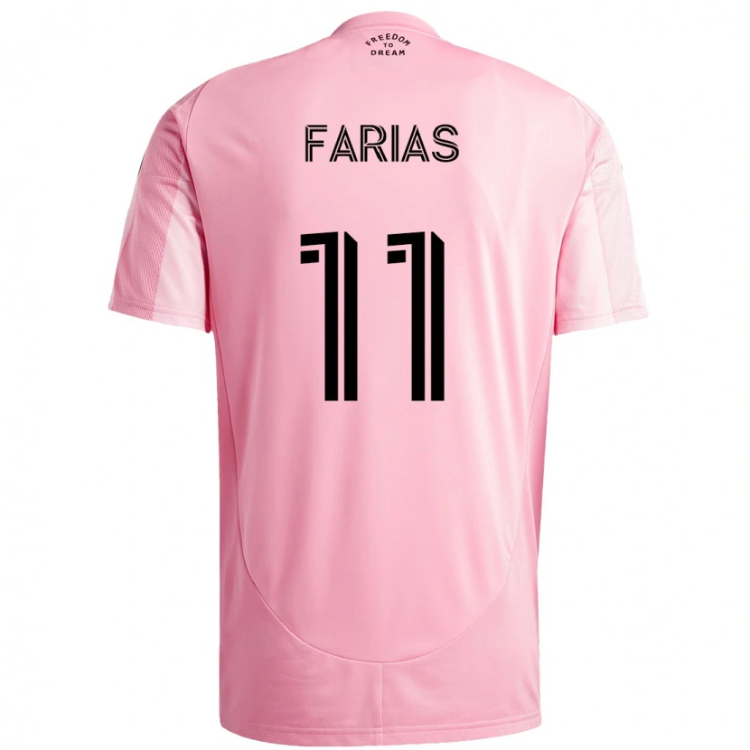 Danxen Dětské Facundo Farías #11 Černá Růžová Domů Hráčské Dresy 2025/26 Dres