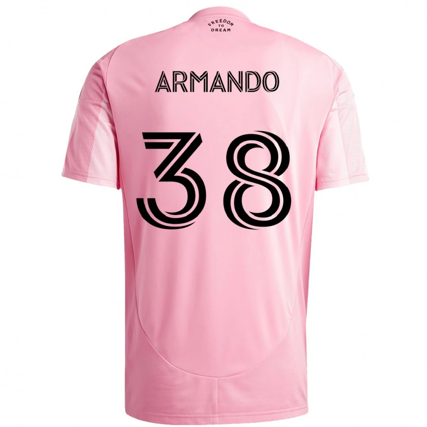 Danxen Dětské Máximo Armando #38 Černá Růžová Domů Hráčské Dresy 2025/26 Dres