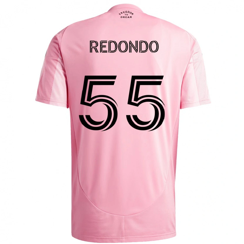 Danxen Dětské Federico Redondo #55 Černá Růžová Domů Hráčské Dresy 2025/26 Dres