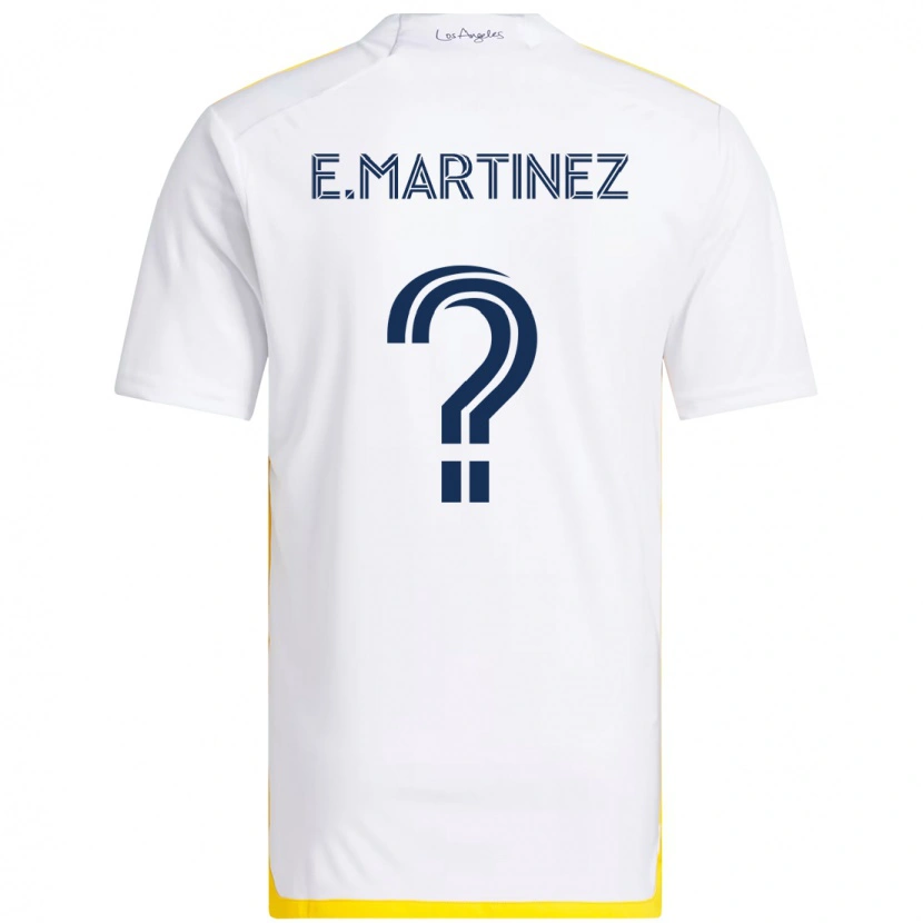 Danxen Dětské Enrique Martinez #0 Bílá Žlutá Domů Hráčské Dresy 2025/26 Dres