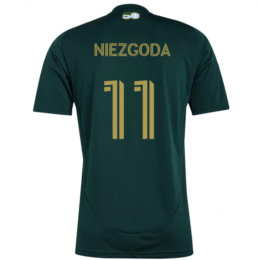 Danxen Dětské Jaroslaw Niezgoda #11 Béžová Zelená Domů Hráčské Dresy 2025/26 Dres