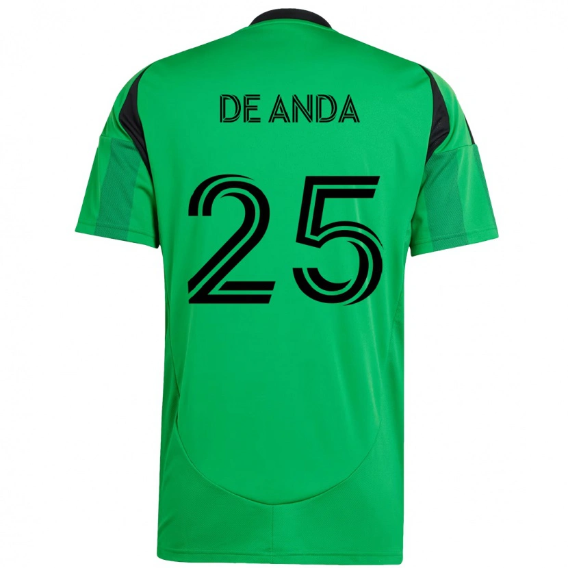 Danxen Dětské Anthony De Anda #25 Bílá Zelená Domů Hráčské Dresy 2025/26 Dres