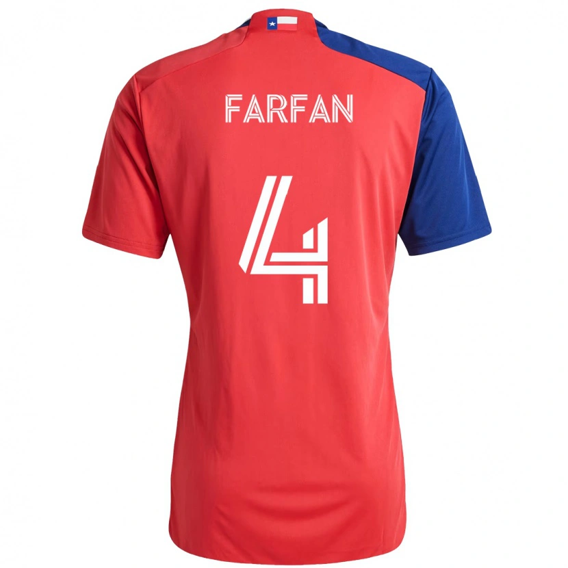 Danxen Dětské Marco Farfán #4 Světle Modrá Červená Domů Hráčské Dresy 2025/26 Dres