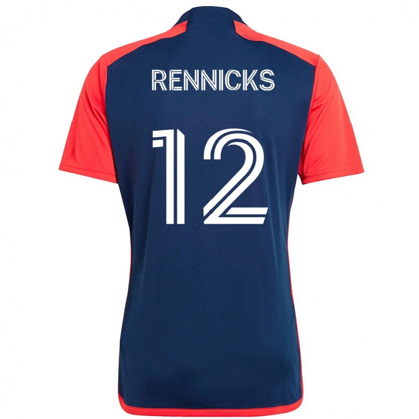 Danxen Dětské Justin Rennicks #12 Bílá Modrá Domů Hráčské Dresy 2025/26 Dres