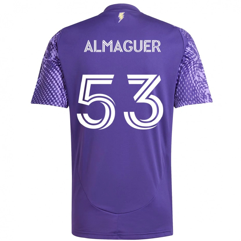 Danxen Dětské Jorge Almaguer #53 Bílá Fialová Domů Hráčské Dresy 2025/26 Dres