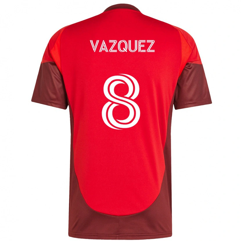 Danxen Dětské Víctor Vázquez #8 Bílá Červená Domů Hráčské Dresy 2025/26 Dres