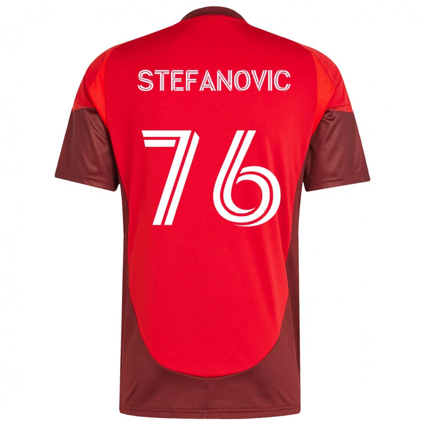 Danxen Dětské Lazar Stefanovic #76 Bílá Červená Domů Hráčské Dresy 2025/26 Dres