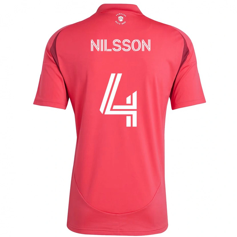 Danxen Dětské Joakim Nilsson #4 Bílá Purpurová Domů Hráčské Dresy 2025/26 Dres