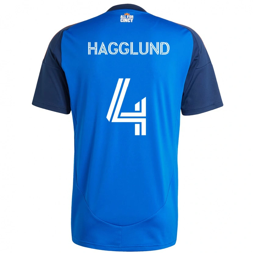 Danxen Dětské Nick Hagglund #4 Bílá Modrá Oranžová Domů Hráčské Dresy 2025/26 Dres