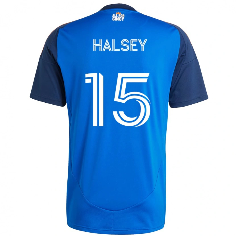 Danxen Dětské Bret Halsey #15 Bílá Modrá Oranžová Domů Hráčské Dresy 2025/26 Dres