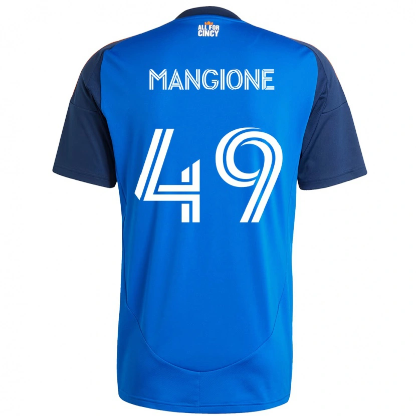 Danxen Dětské Peter Mangione #49 Bílá Modrá Oranžová Domů Hráčské Dresy 2025/26 Dres