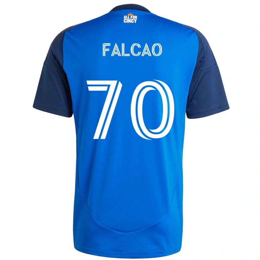 Danxen Dětské Kiano Falcao #70 Bílá Modrá Oranžová Domů Hráčské Dresy 2025/26 Dres
