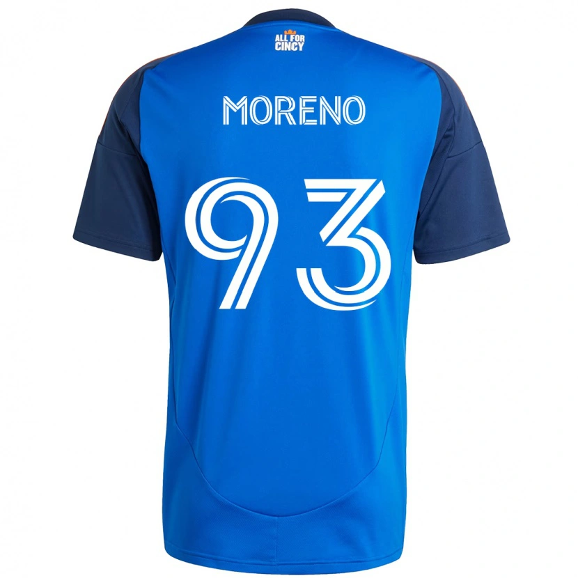 Danxen Dětské Júnior Moreno #93 Bílá Modrá Oranžová Domů Hráčské Dresy 2025/26 Dres