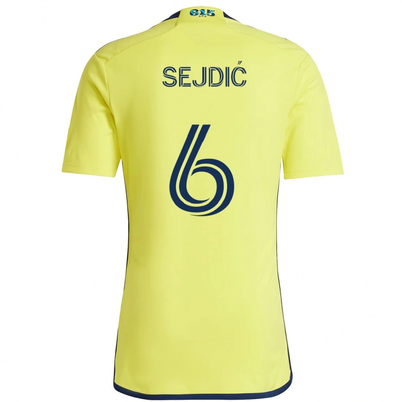 Danxen Dětské Amar Sejdić #6 Námořnická Modrá Žlutá Domů Hráčské Dresy 2025/26 Dres