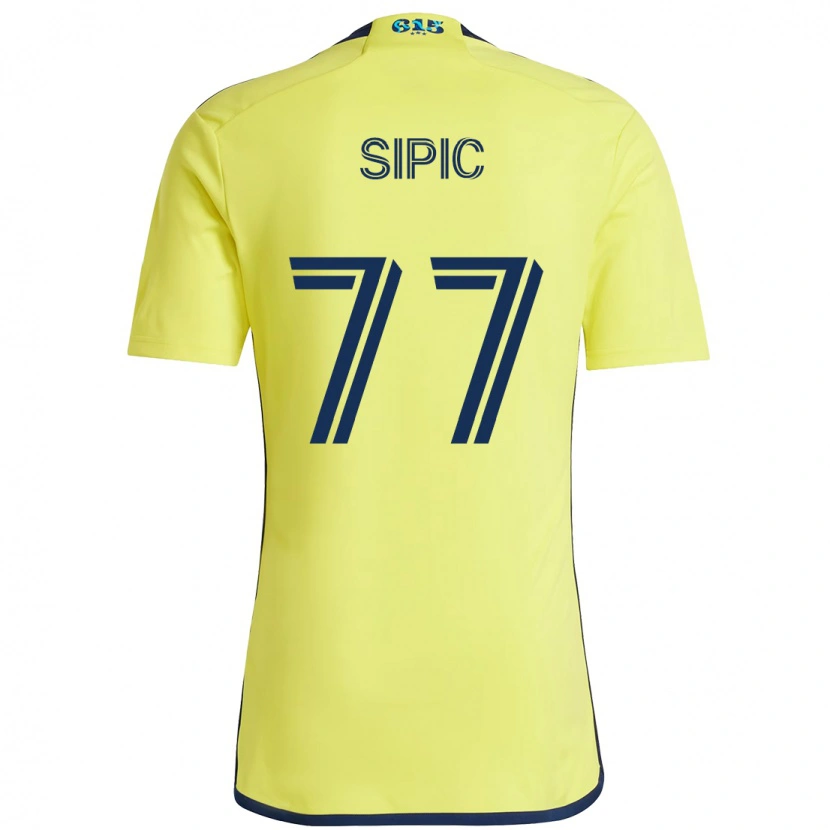 Danxen Dětské Adem Sipić #77 Námořnická Modrá Žlutá Domů Hráčské Dresy 2025/26 Dres